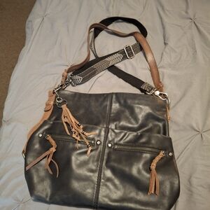The Sak Black and Tan Shoulder Bag